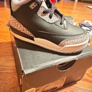 Jordan 3 Cement Black and White Retro Basketball Sneakers- NEW